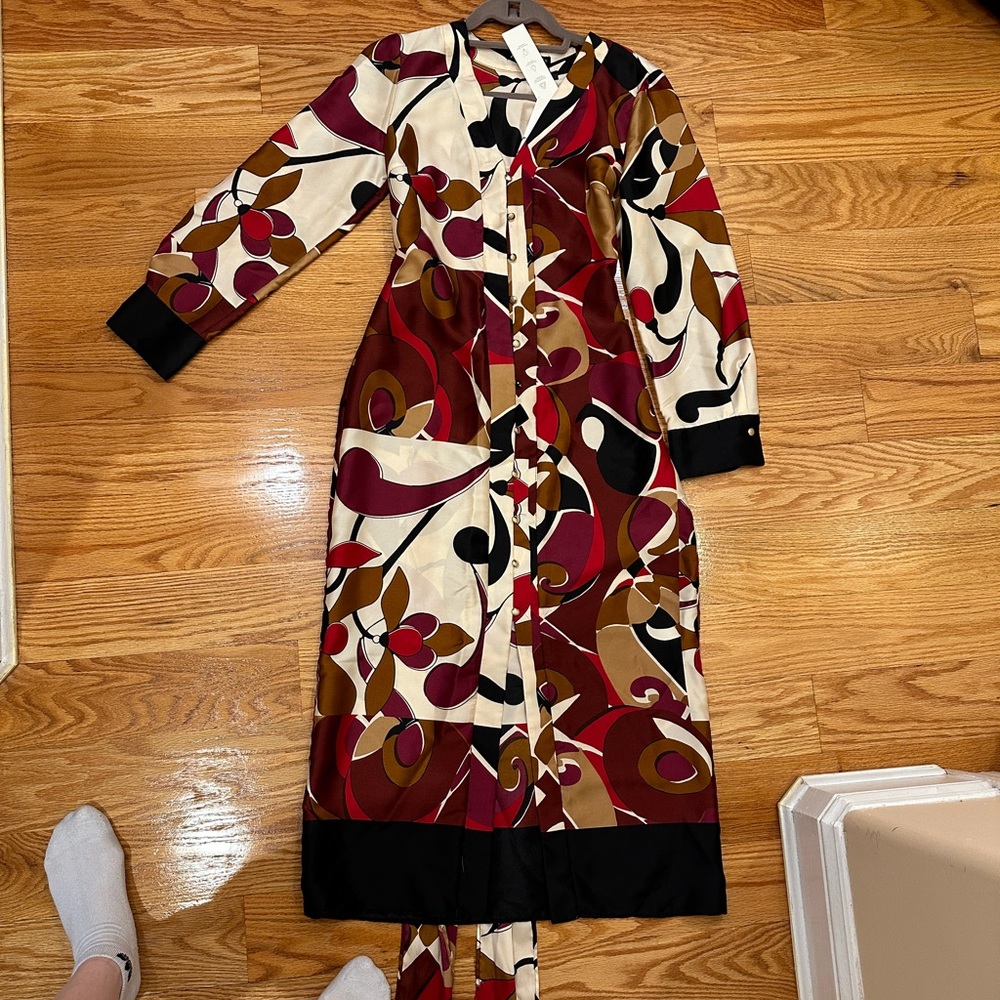 Zara satin dress colorful sz xs